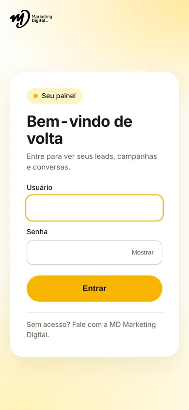 Painel no celular: Acesso