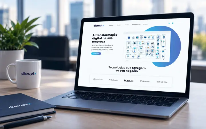 Site DisruptX em diferentes telas