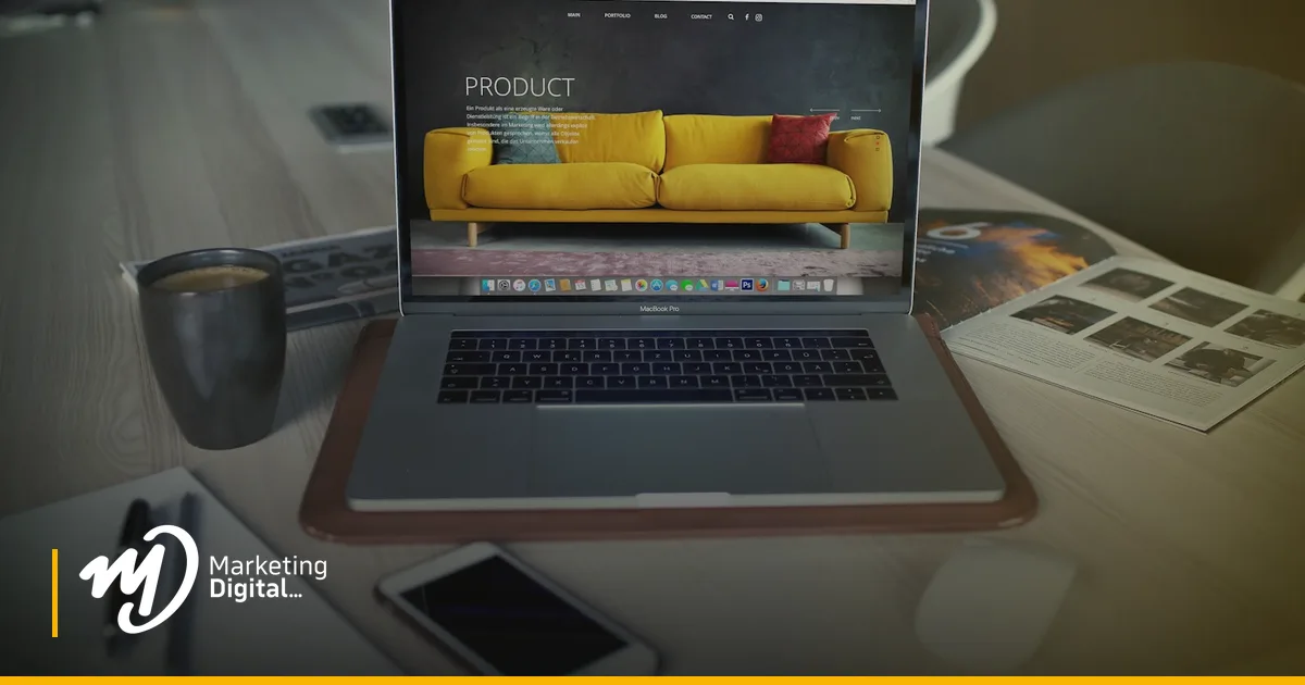 Exemplo de design de site responsivo em diferentes dispositivos
